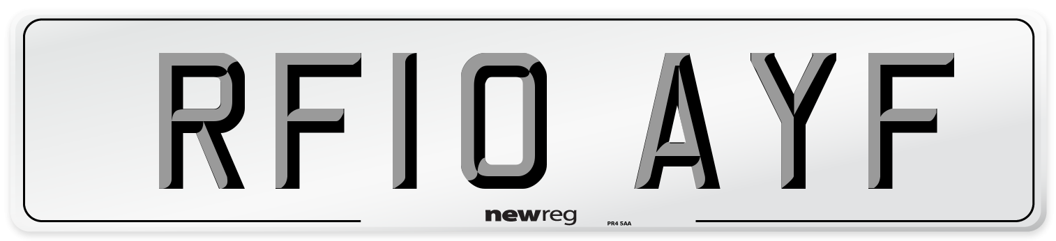 RF10 AYF Number Plate from New Reg